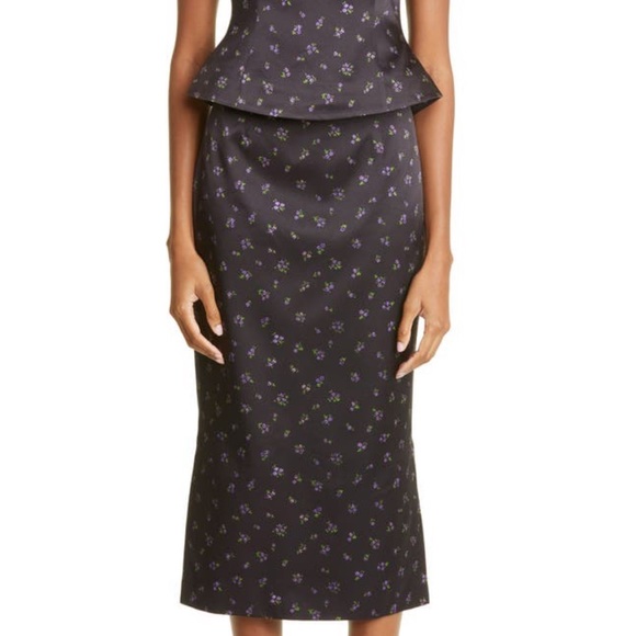 NWT Shu Shu Tong 2PC Mandarin Collar Floral Top and Skirt UK 12 10 US 4 6 8 - Picture 2 of 5